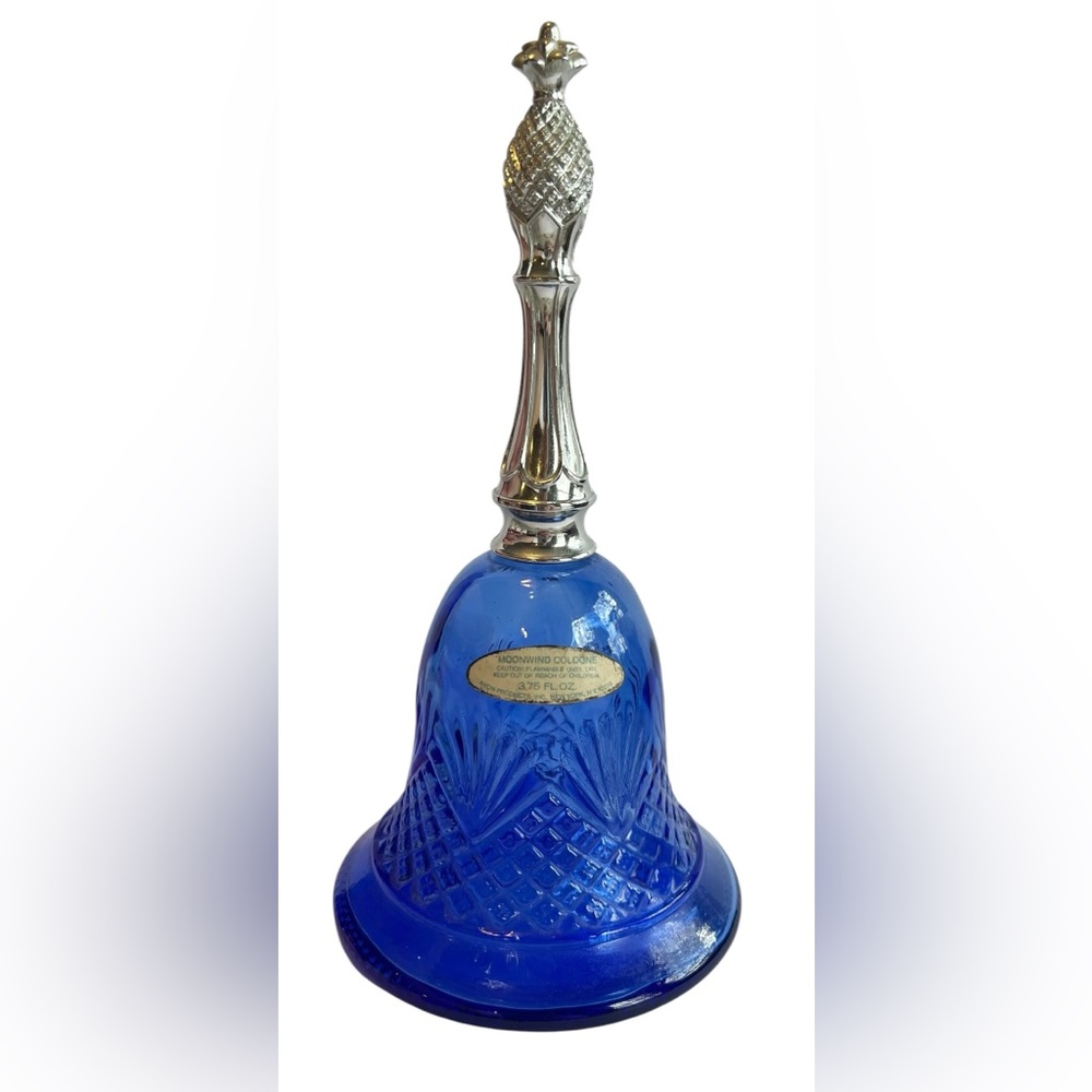 Avon Moonwind empty blue bell shaped perfume cologne bottle